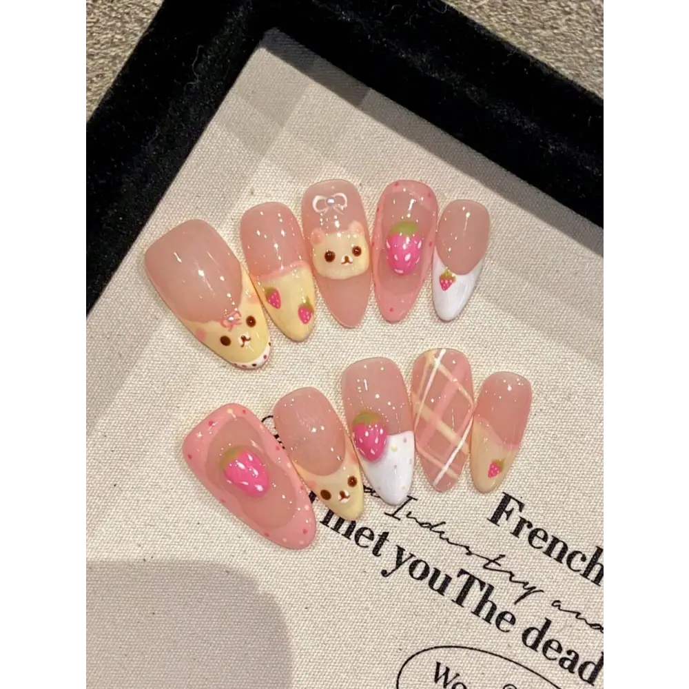 Berry Sweet Teddy Press-On Nails