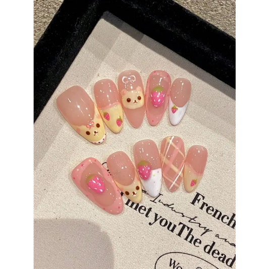 Berry Sweet Teddy Press-On Nails