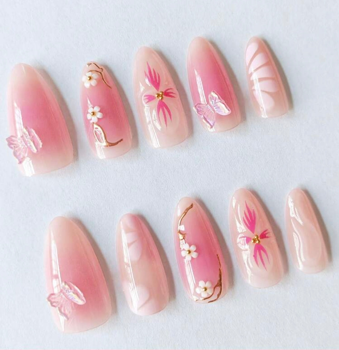 Butterfly Blossom Press-On Nails