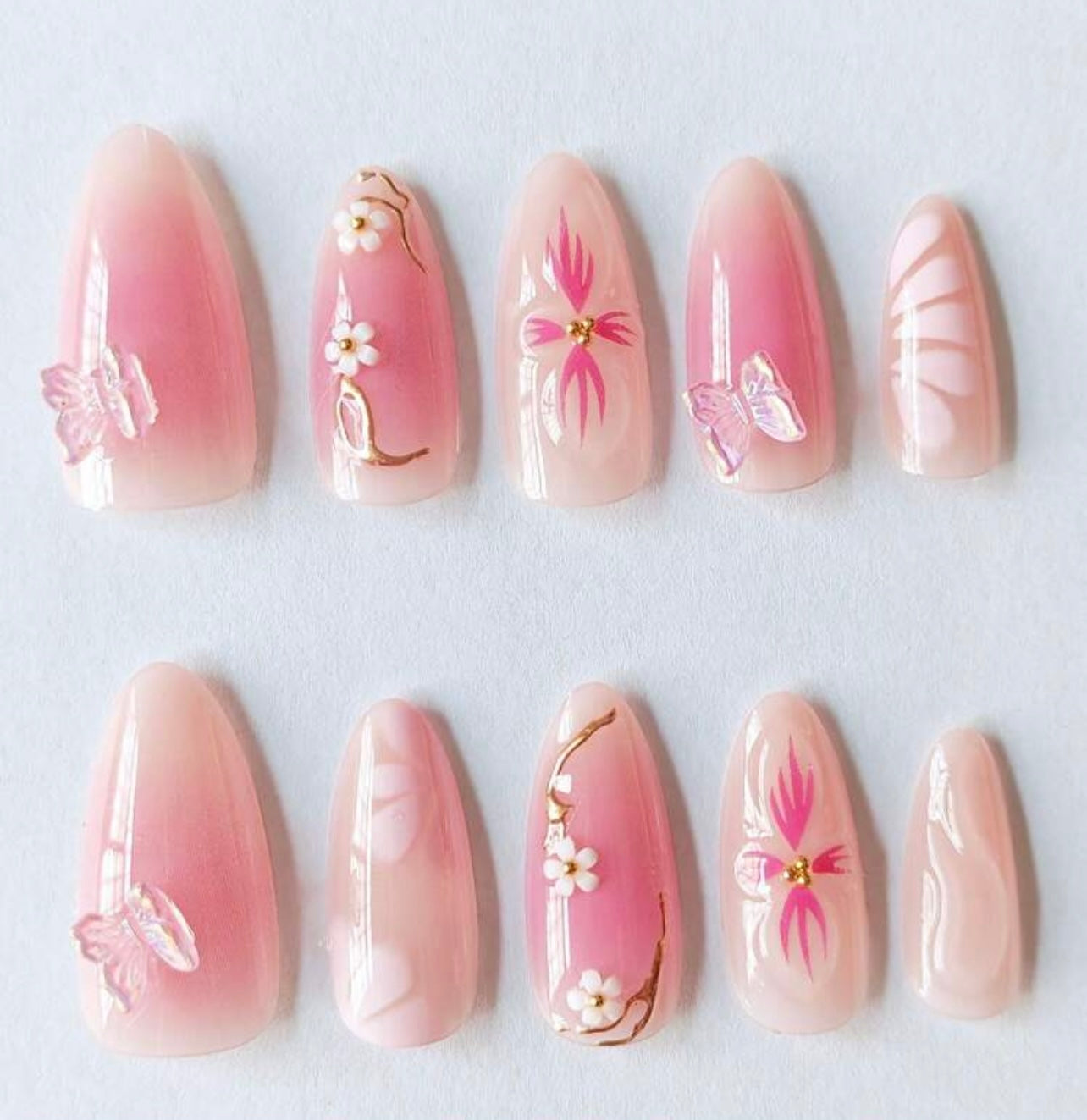 Butterfly Blossom Press-On Nails